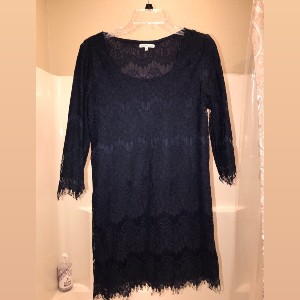 Navy blue lace dress